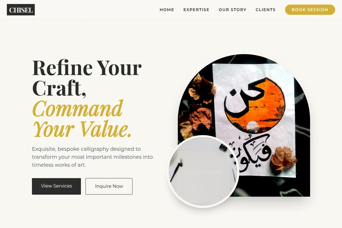 Chisel Calligraphy Lettering Studio