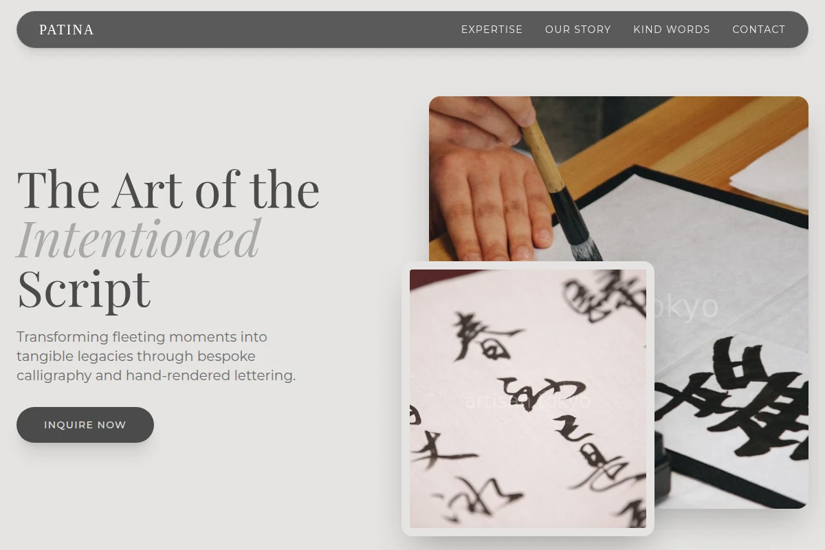 Patina Calligraphy Lettering Studio