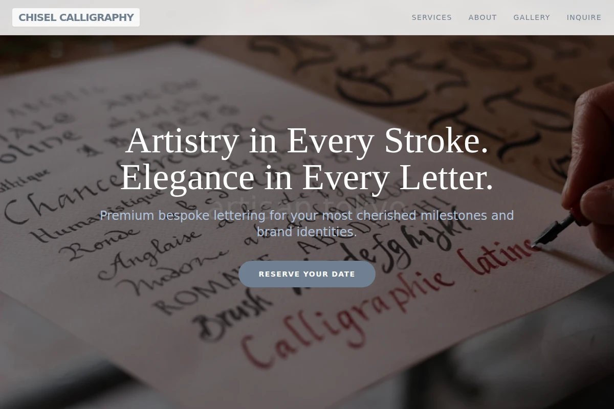 Chisel Calligraphy Lettering Studio