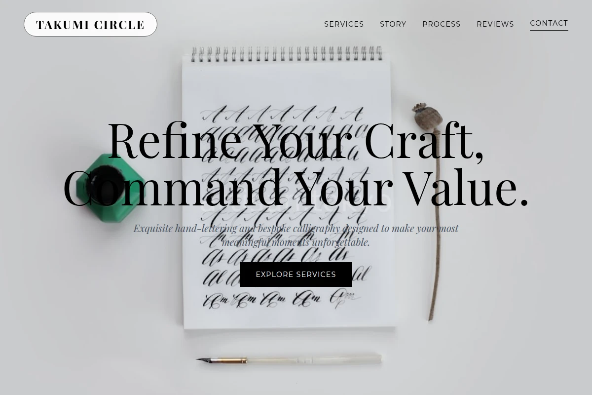 Ink Calligraphy Lettering Studio
