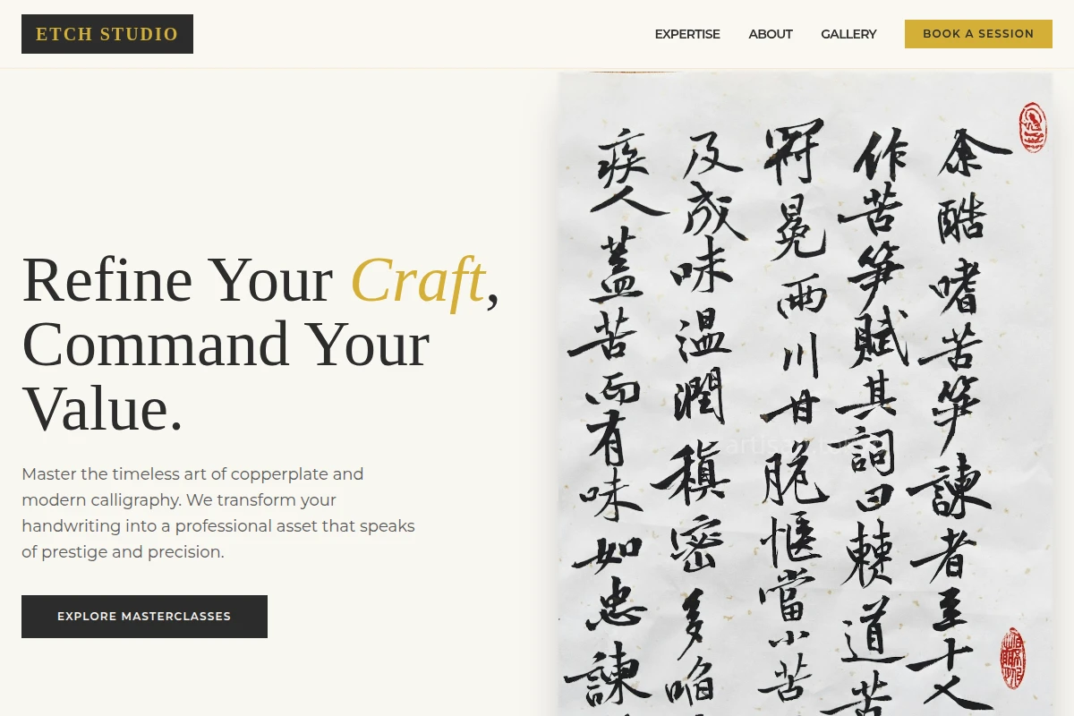 Etch Calligraphy Lettering Studio