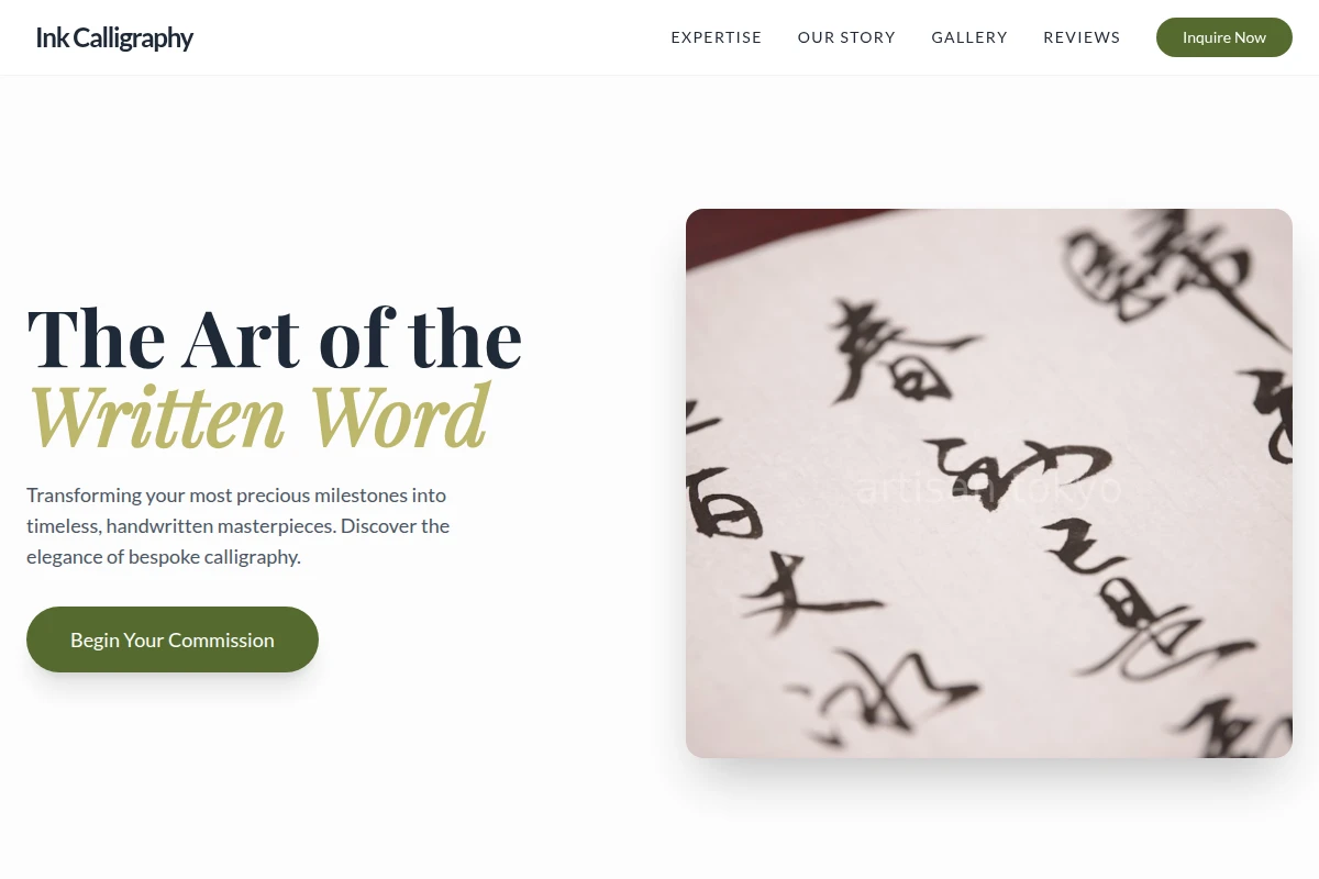 Ink Calligraphy Lettering Studio